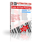 Code 93 Barcode Font Advantage Package